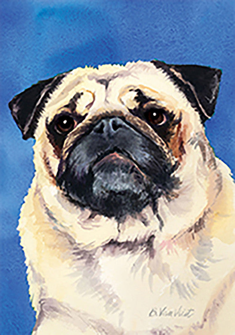 Pug Fawn - Best of Breed Outdoor Portrait Flag