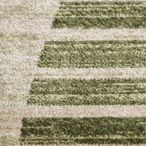 9' X 12' Green Geometric Power Loom Area Rug