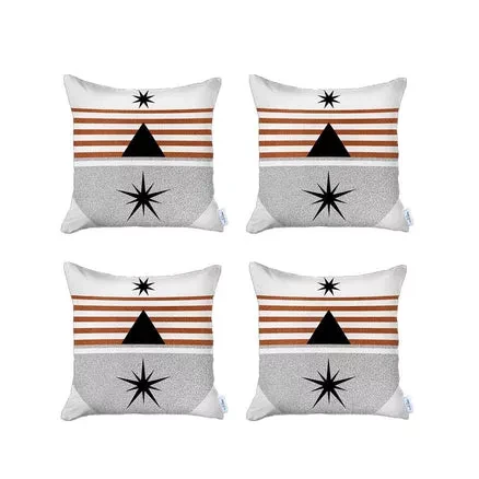 Boho-Chic Printed Jacquard Throw Pillow