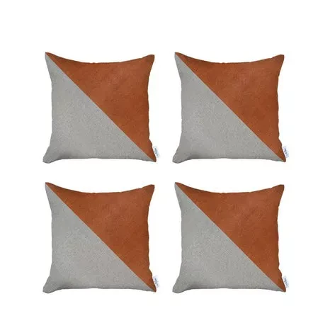 Boho-Chic Vegan Faux Leather Throw Pillow Covers