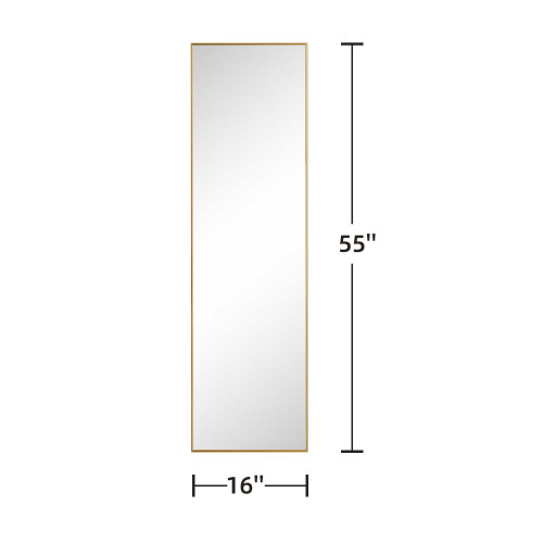 55" Gold Metal Framed Standing Mirror