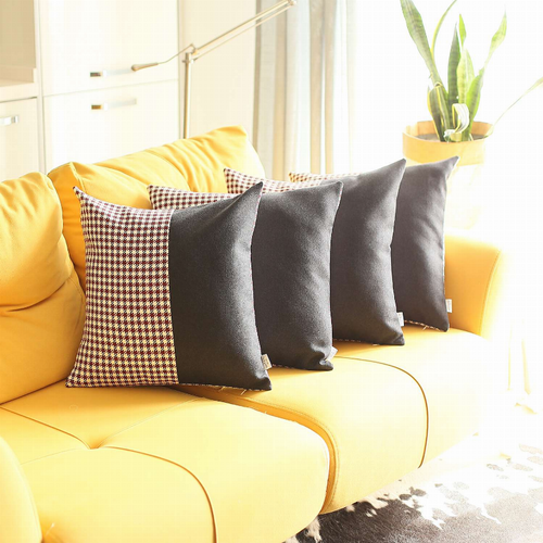Boho-Chic Houndstooth Jacquard Throw Pillow Covers