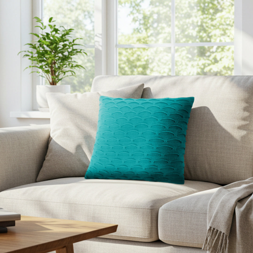 Scalloped Wave Pillowcase Teal 