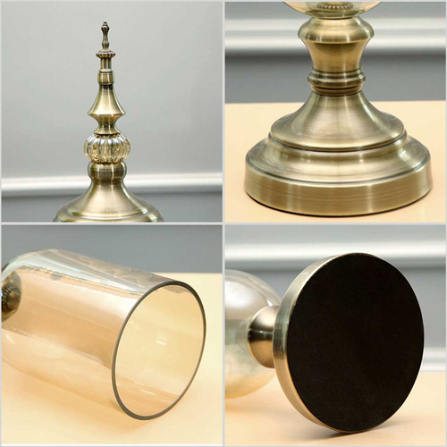 Clear Glass Flower Vase with Lid and Transparent Filler Vase Bronze