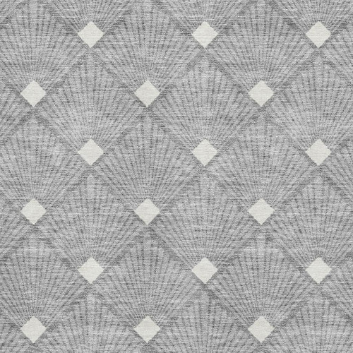 10' X 14' Gray And Ivory Abstract Geometric Washable Area Rug With UV Protection