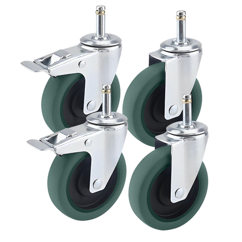 Heavy Duty Polyurethane Swivel Castor Wheels with  Lock Brakes Casters