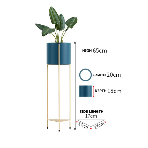 Gold Metal Plant Stand with Flower Pot Holder Corner Shelving Rack Indoor Display