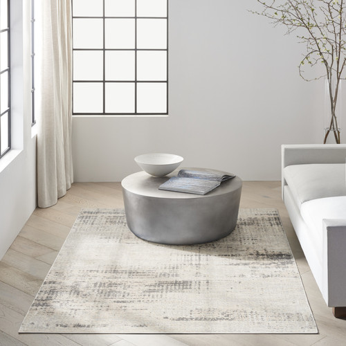 5' X 7' Ivory Abstract Area Rug