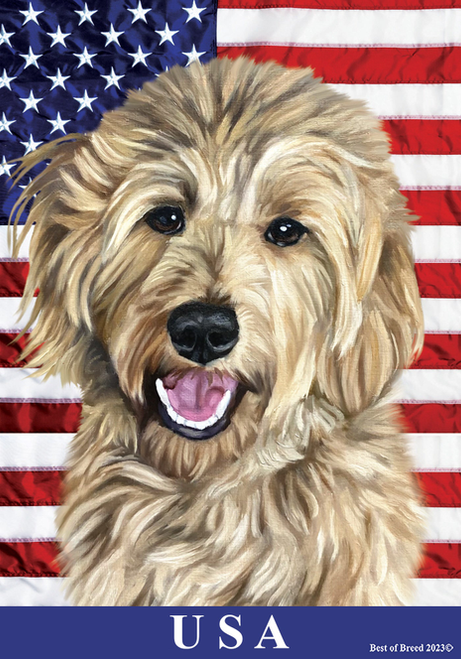 Goldendoodle Blonde - Best of Breed All-American II Outdoor Flag