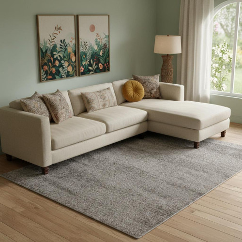 10' X 13' Blue And Ivory Abstract Area Rug
