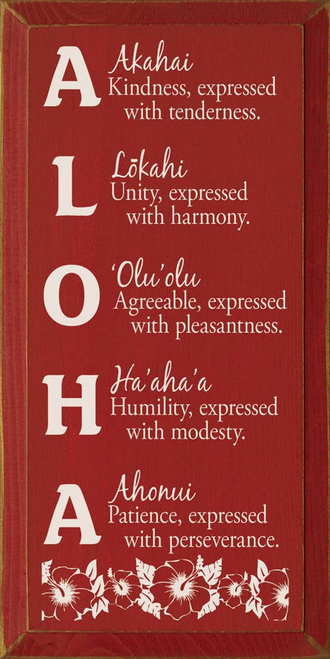 Aloha Meaning Wood Sign