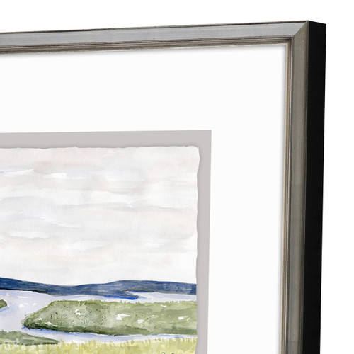 Set Of Two Waterside Marsh Silver Framed Print Wall Art