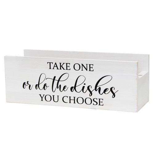 6" White Wood Desk Organizer