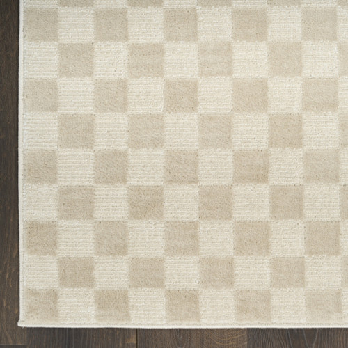 8' X 10' Beige Checkered Area Rug