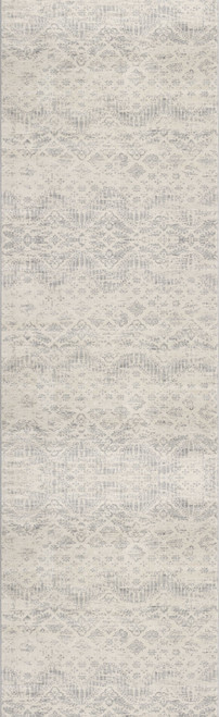 19' Runner Beige And Gray Abstract Runner Rug