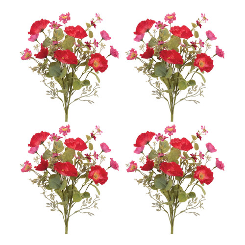 Set of Four 5" Red Artificial