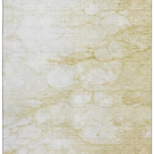 9' X 12' Beige And Ivory Abstract Washable Area Rug With UV Protection