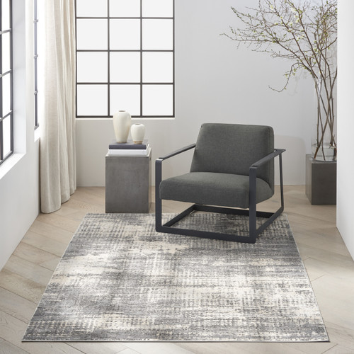6' X 9' Gray Abstract Area Rug