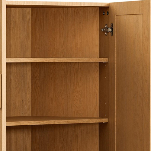 31" Brown Wood Corner Corner Accent Cabinet With Two Doors