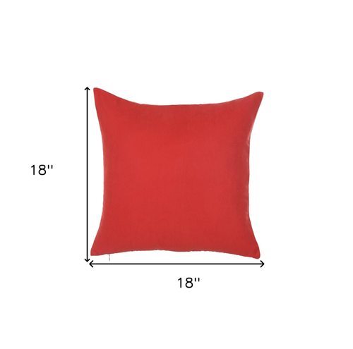 18" Red and Gold Fabrc Throw Pillow Cover