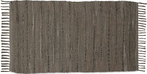 Handmade Rag Rug Mat, Cotton, Chindi Dhurrie, Traditional Indian
