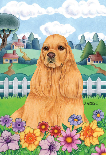 Cocker Spaniel Buff - Tomoyo Pitcher Spring Garden Flag