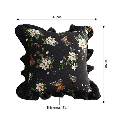 Square Vintage Decorative Embroide Square Throw Pillow