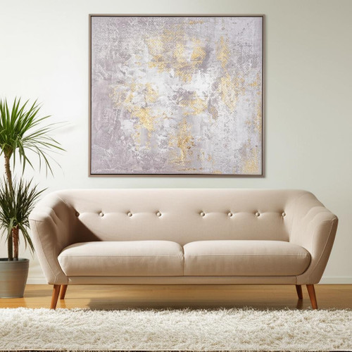 Rugged Vale And Hand Painted Canvas Hand Painted Silver Floater Frame Wall Art