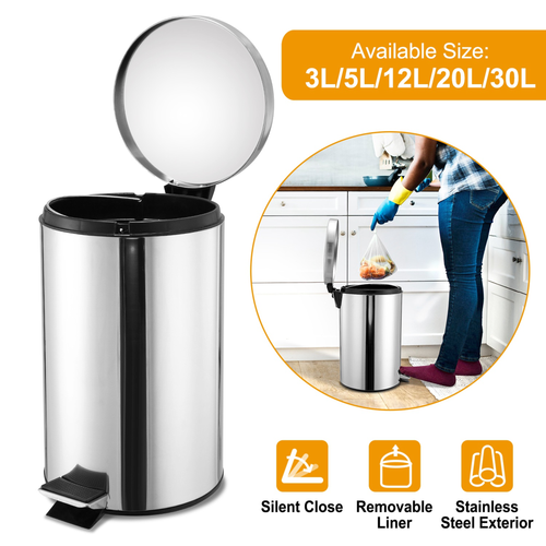 Stainless Steel Step Trash 