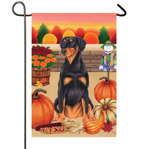 Doberman - Best of Breed Autumn Harvest Garden Flag 