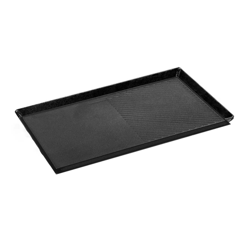 Double Burner Cast Iron Flat and Ridged Griddle Stove Top Grill BBQ Plate