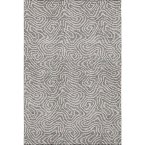 9' X 12' Taupe And Ivory Abstract Washable Area Rug With UV Protection