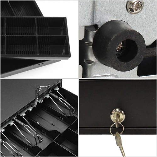 Heavy Duty Cash Drawer Electronic  Bills  Coins Cheque Slot Tray Pos