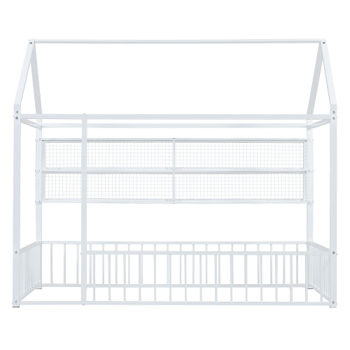 White Metal Twin House Bed