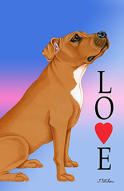 Pit Bull Terrier Tan - Tomoyo Pitcher Love  Garden Flag 