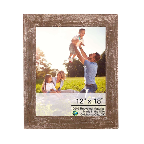 12 X 18 Rustic Farmhouse Brown Wood Frame