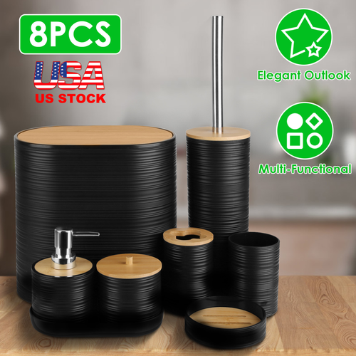 8Pcs Bathroom Accessories Set Bathroom Holder Set