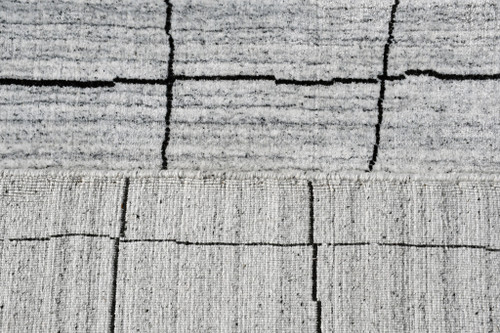 6' X 9' Gray and Black Wool Abstract Geometric Hand Loomed Area Rug