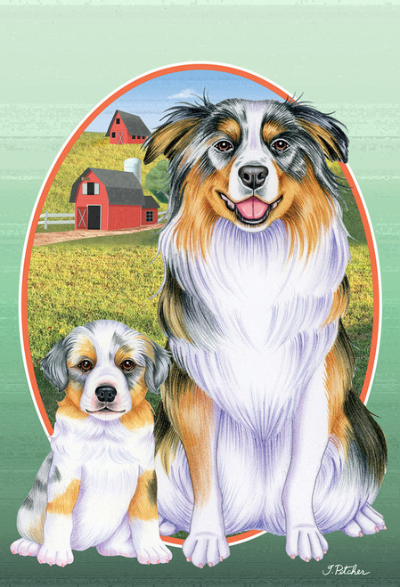 Australian Shepherd  Blue Merle - Best of Breed On The Farm Outdoor Flag