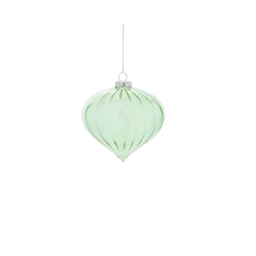 Set of Six Green Glass Hanging Figurine Ornaments
