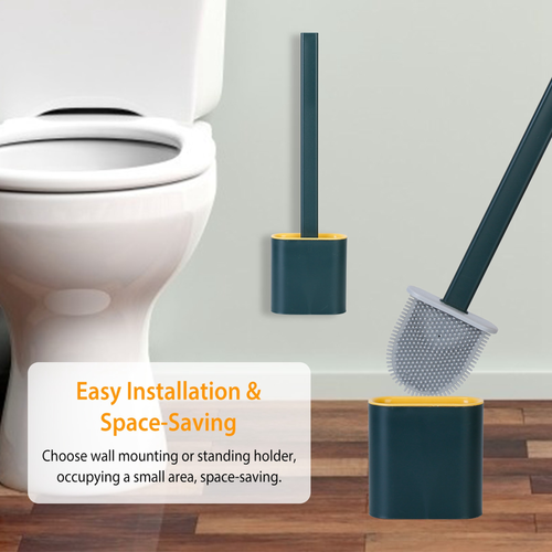Toilet Brush And Holder TPR Bristles Toilet Bowl Cleaner Brush
