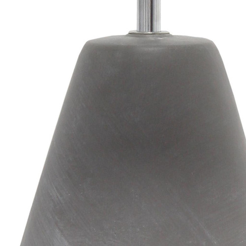 14" White Concrete Novelty Table Lamp With White Drum Shade