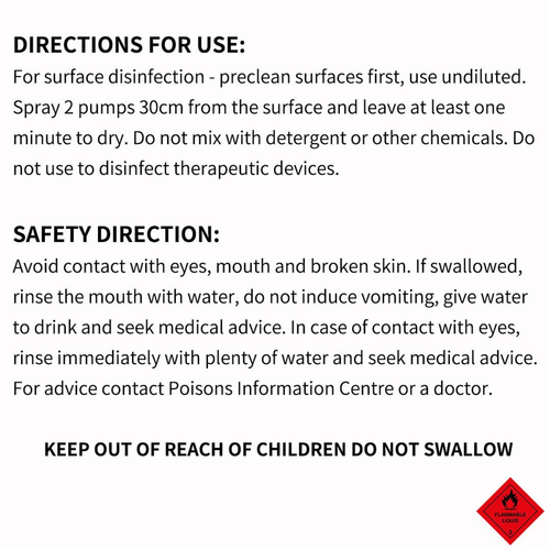 ML Standard Grade Disinfectant AntiBacterial Alcohol Spray Bottle