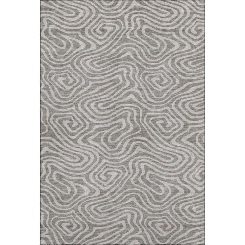 9' X 12' Taupe And Beige Abstract Washable Area Rug With UV Protection