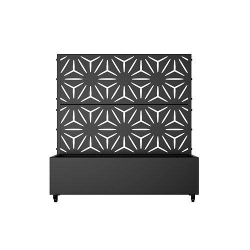47" X 47" Black Galvanized Metal Rectangular Planter Box