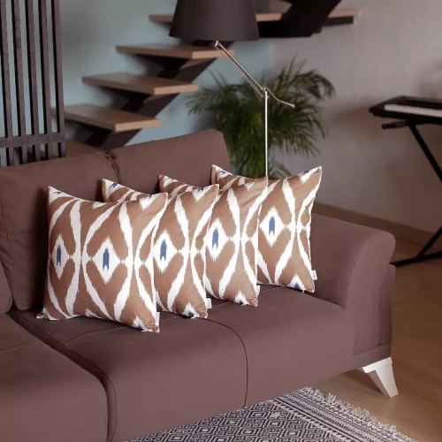 Ikat Set of 4 Square Bohemian Throw Pillows