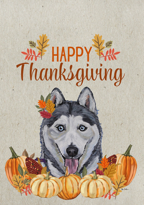 Siberian Husky - Hippie Hound Studio Best of Breed Thanksgiving House and Garden Flag