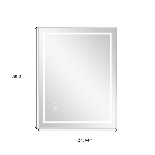 39" Clear Lighted Unframed Bathroom Vanity Mirror