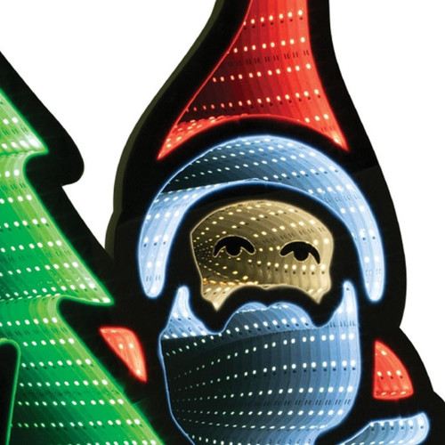 34" Red White And Green Acrylic Christmas Santa Tabletop Sign with LED