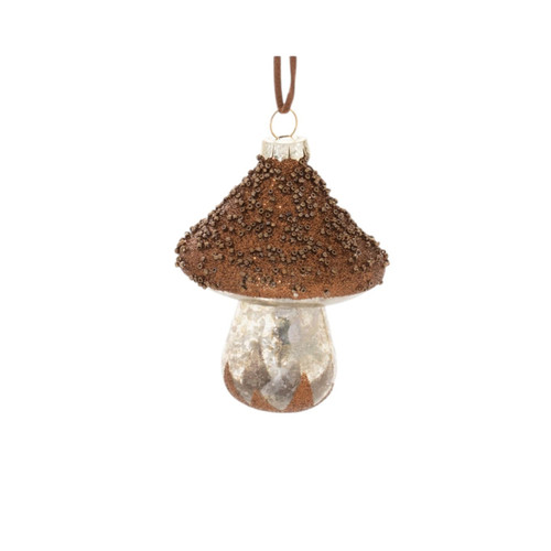 Set of Six Brown Glass Hanging Figurine Ornaments
